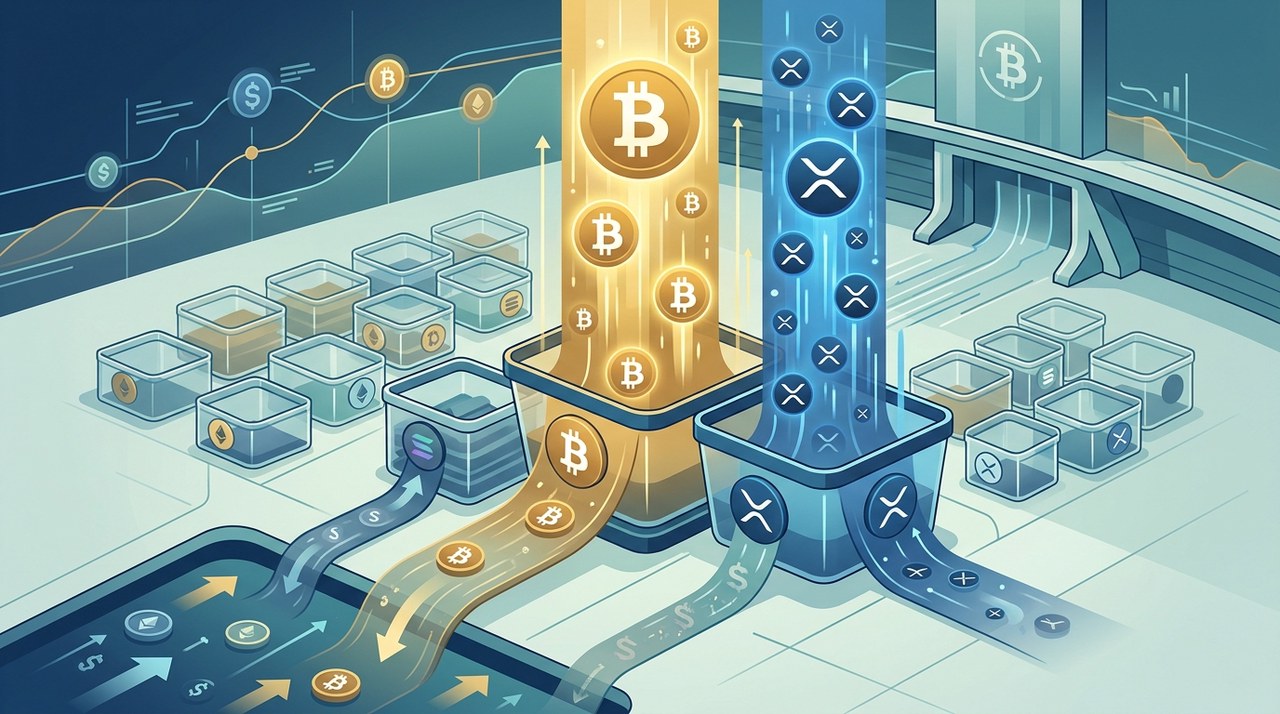 Bitcoin และ XRP ครองแชมป์เงินทุนไหลเข้าตลาด Spot ETF คริปโต